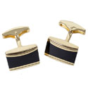 Curved Black Lining Cufflinks