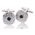 Silver With Blue Stone Cufflinks