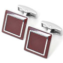 Double Squared Maroon Cufflinks