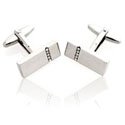 Crystal and Silver Engravable Cufflinks