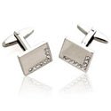 Crystal L Engraved Cuff Links