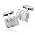 Engravable Silver Stripe Cufflinks