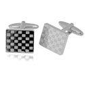 Silver Checkerboard Cufflinks