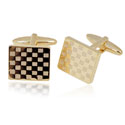 Gold Checkerboard Cufflinks