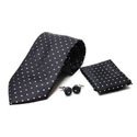 Black Dot Tie and Cufflinks Set