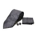 Silver Square Tie and Cufflinks Set