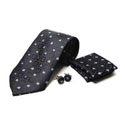 Black Square Tie and Cufflinks Set