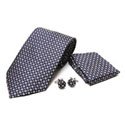 Blue Diamond Tie and Cufflinks Set