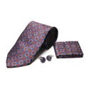 Brown Design Tie and Cufflinks Set