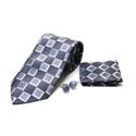 Gray Square Tie and Cufflinks Set