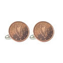 One Cent Euro Coin Cuff Links ( Ireland)