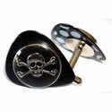 Jolly Roger Guitar Pick Cufflinks