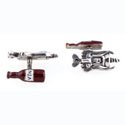 Corkscrew and Wine Bottle Cuff Links