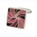 Pink Square Swirl Cufflinks
