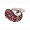 Pink Paisley Cuff Links