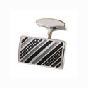 Black Diagonal Stripe Cufflinks
