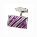 Purple Diagonal Stripe Cufflinks