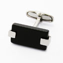 Black & Silver Tab Cufflinks