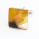 Yellow Cat's Eye Square Cufflinks