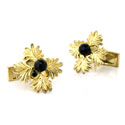Gold Acorn Leaf Cuff Links