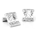 Sterling Leaf Square Cuff Links