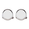 Silver Ring Engraved Cuff Links