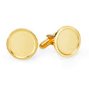Gold Sandblasted Engravable Cufflinks
