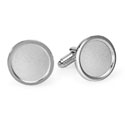 Silver Sandblasted Engravable Cufflinks