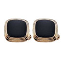 Black Stepped Border Cufflinks
