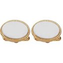 Two Tone Beaded Edge Cufflinks