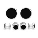 Onyx & Silver Stud Set