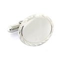 Sterling Rope Border Engraved Cufflinks