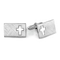 Sterling Cross Engravable Cufflinks
