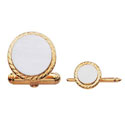 Two-Tone Round Engraveable Stud Set