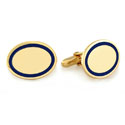 Blue Bordered Vermeil Cufflinks