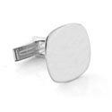 White Gold Engraved Cushion Cufflinks