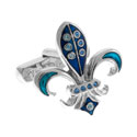Blue Crystal Fleur Cufflinks