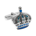 Blue Crystal Crown Cufflinks