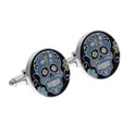Blue Crystal Skull Cufflinks