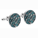 Blue Fish Bones Cufflinks