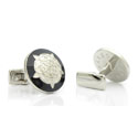 Tudor Rose Silver Cufflinks