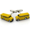 Yellow School Bus Cufflinks