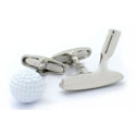 Colored Golf Putter & Ball Cufflinks