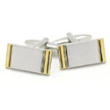 Two-Toned Rectangular Cufflinks