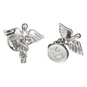 Sterling Caduceus & MD Cufflinks
