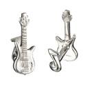 Sterling Bass Guitar & Note Cufflinks