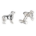 Sterling Labrador & Bone Cufflinks