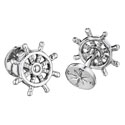 Sterling Boat Wheel & Compass Cufflinks