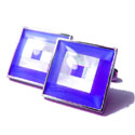 Blue Mosaic Mosaic Framed Cufflinks