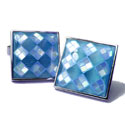 Athenian Blue Square Mosaic Cufflinks